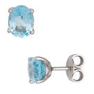 Ohrstecker 585/-W Blautopas   