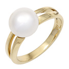 Damen Ring 585 Gold Gelbgold 1 Swasser Perle Goldring Perlenring