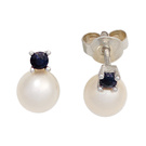 SWZP-Ohrstecker 585/-W Safir  