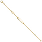 Schildband Engel 585 Gold Gelbgold mattiert 14 cm Gravur ID Armband Federring