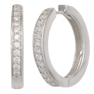 Creolen rund 925 Sterling Silber mit 26 Zirkonia Ohrringe Silbercreolen