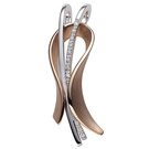 Anhänger 585 Gold Weißgold Rotgold bicolor teilmatt 11 Diamanten Brillanten