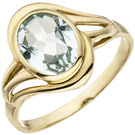 Damen Ring 585 Gold Gelbgold 1 Aquamarin hellblau blau Goldring