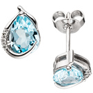 Ohrstecker 585/-W0,04ct.Blau  