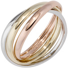 Damen Ring 3-reihig 585 Gelbgold Weigold Rotgold tricolor dreifarbig Goldring