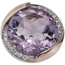 Anhnger rund 585 Gold Rotgold 16 Diamanten Brillanten 1 Amethyst violett lila