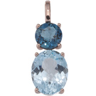 Anhänger 585 Gold Rotgold 1 Blautopas London blue blau Rotgoldanhänger