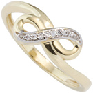 Damen Ring Unendlichkeit Unendlich 333 Gold Gelbgold bicolor mit 8 Zirkonia