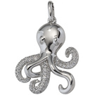 Anhnger Krake 925 Sterling Silber rhodiniert mit Zirkonia Octopus