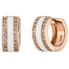 Creolen rund 925 Silber rotgold vergoldet mit 36 Zirkonia Ohrringe