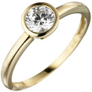 Damen Ring 333 Gold Gelbgold 1 Zirkonia Goldring