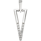 Anhänger dreieckig 333 Gold Weißgold 12 Zirkonia Weißgoldanhänger