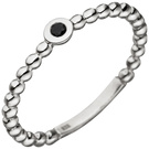 Damen Ring Kugel 333 Gold Weißgold 1 Saphir blau Kugelring Safirring