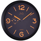 JVD HA11.2 Wanduhr Quarz schwarz orange matt rund funktionslose kleine Sekunde