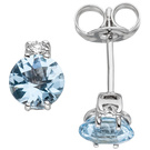 Ohrstecker 585 Weigold 2 Diamanten Brillanten 2 Aquamarine hellblau blau
