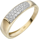 Damen Ring 333 Gold Gelbgold 24 Zirkonia Goldring