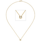 Collier Kette mit Anhänger 585 Gold Gelbgold 1 Diamant Brillant 45 cm