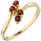 Damen Ring 375 Gold Gelbgold 4 Granate rot Goldring Granatring