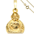 Anhänger Buddha 333 Gold Gelbgold mit Kette 50 cm