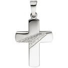 Anhnger Kreuz 925 Silber gehmmert diamantiert Kreuzanhnger Silberkreuz