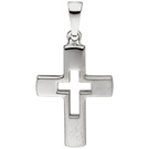 Anhnger Kreuz 925 Sterling Silber teil matt Kreuzanhnger Silberkreuz