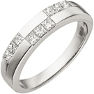 Damen Ring 585 Gold Weigold 9 Diamanten im Carree Schliff Weigoldring