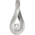 Anhnger Tropfen 950 Platin matt 1 Diamant Brillant 0,09ct. Platinanhnger