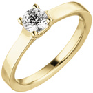 Damen Ring 585 Gold Gelbgold 1 Diamant Brillant 0,50 ct.Diamantring Solitr