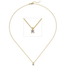 Collier Kette mit Anhänger 585 Gold Gelbgold 1 Diamant Brillant 0,25 ct. 45 cm