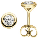 Ohrstecker rund 585 Gold Gelbgold 2 Diamanten Brillanten 0,74 ct. Ohrringe