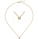 Collier Kette mit Anhänger 585 Gold Gelbgold 1 Diamant Brillant 0,25 ct. 45 cm