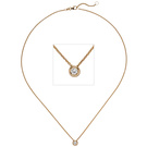 Collier Kette mit Anhnger 585 Gold Rotgold 1 Diamant Brillant 0,15 ct. 45 cm