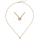 Collier Kette mit Anhänger 585 Gold Rotgold 1 Diamant Brillant 0,25 ct. 45 cm