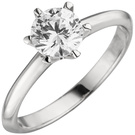 Damen Ring 585 Gold Weigold 1 Diamant Brillant 1,0 ct. Diamantring Solitr