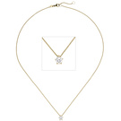 Collier Kette mit Anhänger 585 Gold Gelbgold 1 Diamant Brillant 0,50 ct. 45 cm