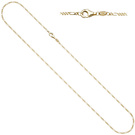Figarokette 585 Gold Gelbgold diamantiert 1,7 mm 45 cm Kette Halskette Goldkette
