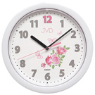 JVD HP612.D1 Wanduhr für Kinder weiß rosa Rosen Schmetterlinge Kinderwanduhr
