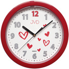 JVD HP612.D3 Wanduhr Herzen Quarz für Kinder rot leise Kinderwanduhr