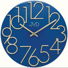 JVD HT23.3 Wanduhr Quarz analog Metall blau rund modern