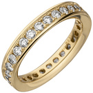 Damen Memory-Ring 585 Gold Gelbgold mit Diamanten Brillanten rundum