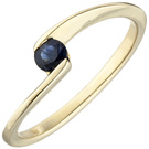 Damen Ring 333 Gold Gelbgold 1 blauer Safir Goldring