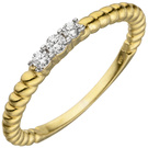 Damen Ring 333 Gold Gelbgold 3 Zirkonia Goldring