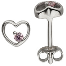 Kinder Ohrstecker Herz 925 Sterling Silber 2 Zirkonia Kinderohrringe