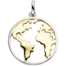 Anhänger 925/-S Weltkarte     