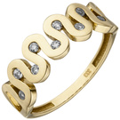 Damen Ring 333 Gold Gelbgold 9 Zirkonia Goldring