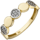 Damen Ring 333 Gold Gelbgold bicolor 21 Zirkonia Goldring