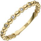 Damen Ring Kugel 333 Gold Gelbgold 11 Zirkonia Goldring Kugelring