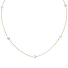 Collier Halskette Stern 375 Gold Gelbgold Weigold bicolor diamantiert 43 cm