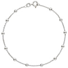 Fußkettchen Fußkette mit Kugeln 925 Sterling Silber 25 cm Silberkette