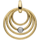 Anhänger 585 Gold Gelbgold eismatt 1 Diamant Brillant Diamantanhänger